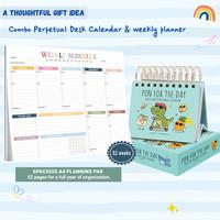 Combo flip calendar + rainbow weekly planner