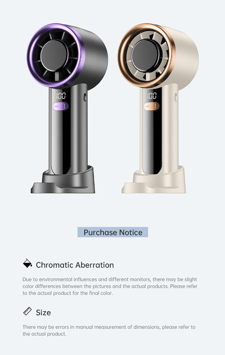 Portable Handheld Mini Fan with Digital Display-100 Levels High Speed Cooling Long Battery Life Rechargeable Powerful Turbo Fan, Pedestal or Desktop for Home Office outdoor