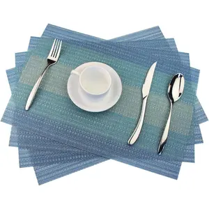 4pcs/Set Placemats Table Place Mats Premium Heat Resistant Washable Tableware Christmas Dining Table Mats