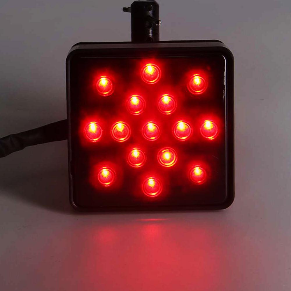 AUXITO Smoked Lens 15-LED Brake Light Trailer Hitch Cover Fit Towing & Hauling 2" Size