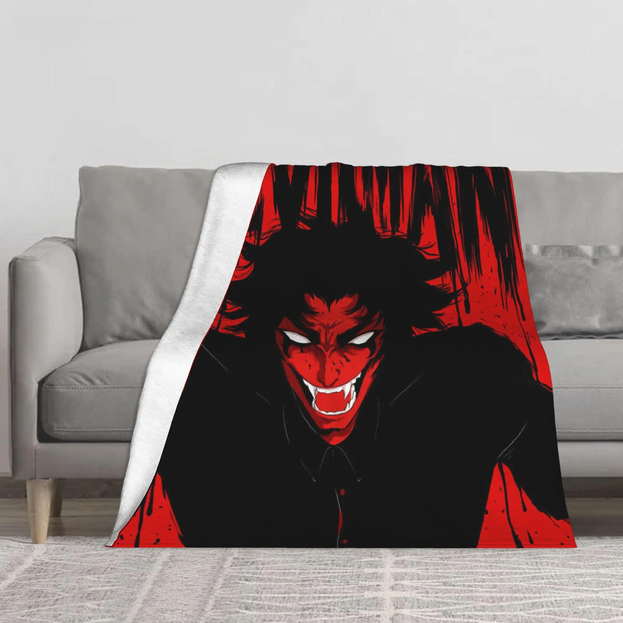 Anime Devilman Crybaby Blanket, Lightweight Soft fluffy Flannel Throw Blanket, For Couch Bed Sofa Bedroom Living Room Travel Office All Season Use