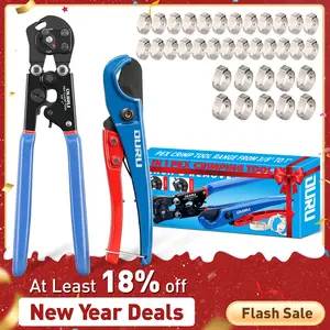 Pex Crimping 2-in-1  & Removal Tool | Heavy-Duty Pipe Crimper for 3/8'' to 1'' Stainless Steel Clamps