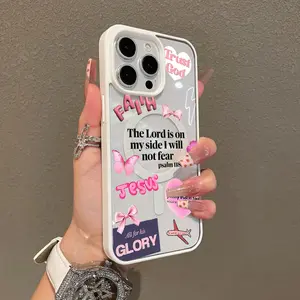 Premium Magnetic Case for iPhone11/12/13/14/15/16/promax Pink religious collage y2k cased MagSafe Ready,Anti-Fall,Springtok and Ultra-Thin Design|Perfect for Everyday Use Aesthetic Resistance Smartphone Cellphone