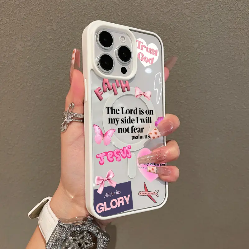 Premium Magnetic Case for iPhone11/12/13/14/15/16/promax Pink religious collage y2k cased MagSafe Ready,Anti-Fall,Springtok and Ultra-Thin Design|Perfect for Everyday Use Aesthetic Resistance Smartphone Cellphone