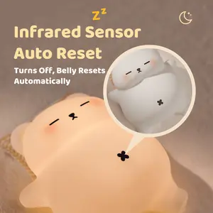 Mewaii Sleeping Bear Night Light Nursery Night Light for Kids, 3-Level Dimmable, 30Min Auto-Off Timer, Rechargeable Type-C, BPA-Free & Food-Grade Silicone