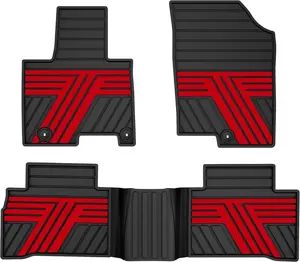 TTX-LIGHTING Car Rubber Floor Mats for Hyundai Tucson 2022 2023 2024 2025 2026 (Not for Hybrid) - Custom Fit All Weather Anti-Slip Automotive Floor Liners Car Mats Tucson Gas Accessories, Black with Red