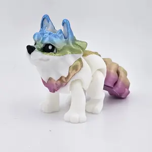 Prospect 3D - 3D Printed Mini Wolf Straw Teammate™ – Cute Wolf Straw Topper (4" Figure) – Multi-Color Options