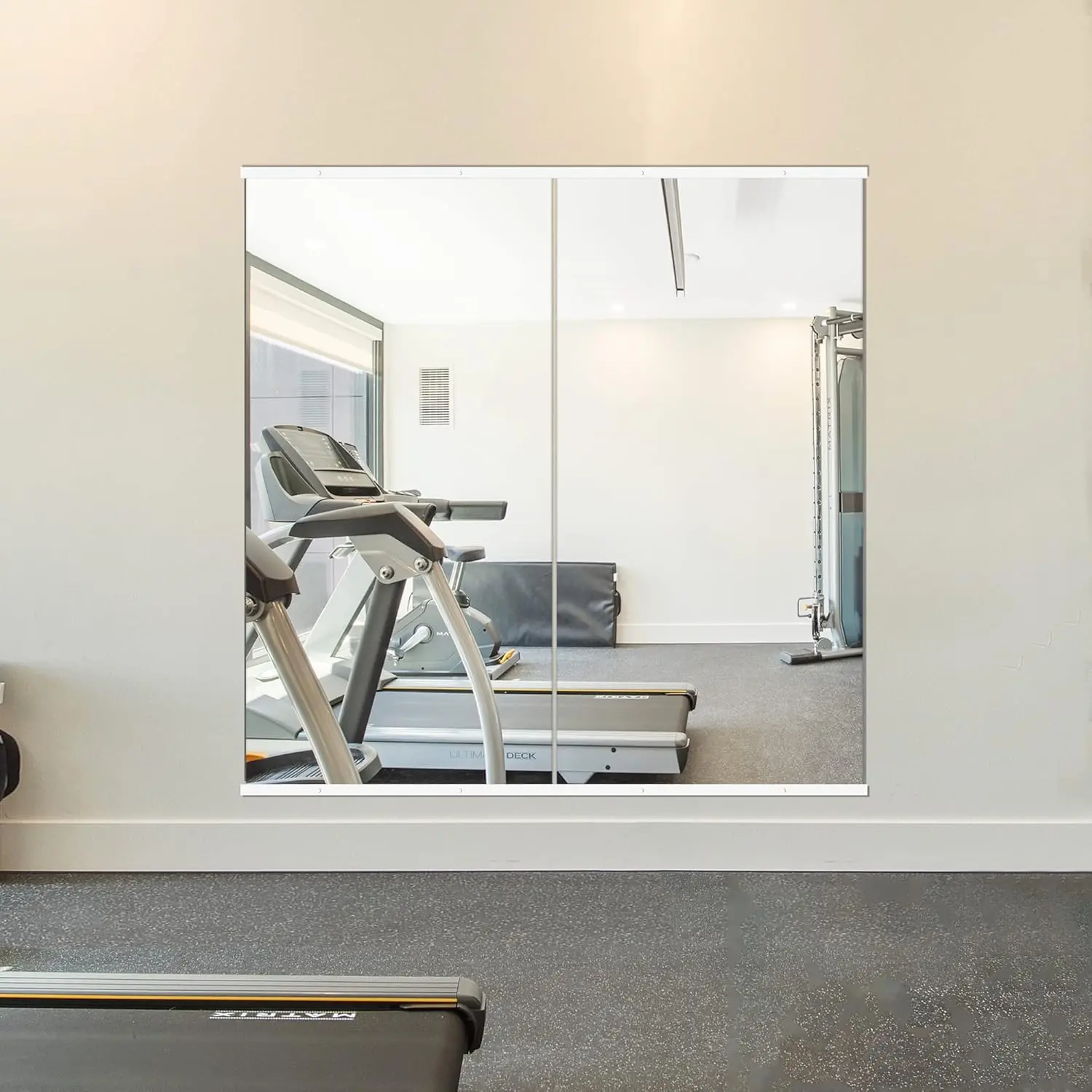 Home Gym Mirror - Large Full Body Mirror for Yoga & Fitness - 48''x24'' - Frameless Glass - Set of 2 - Wall Mounted for Safety and Visibility
