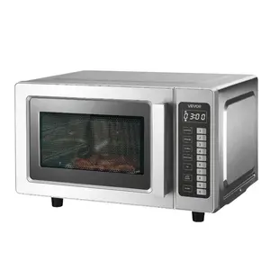 VEVOR Countertop Microwave Oven, 0.9 Cu Ft, 1000W Digital Stainless Steel Microwave Oven with Touchscreen, 10 Cooking Presets, 5 Power Levels, Multi-Lock Door Easy Clean Interior for Commercial Use