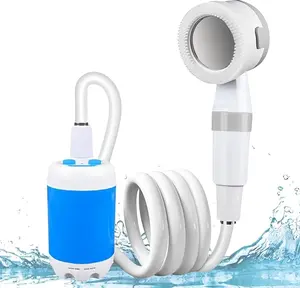 Portable shower, outdoor apartment shower artifact, electric rechargeable portable camping shower, simple car-mounted self-priming shower, pet shower, multiple spray modes, suitable for camping, hiking and RV USB Charging Watering System