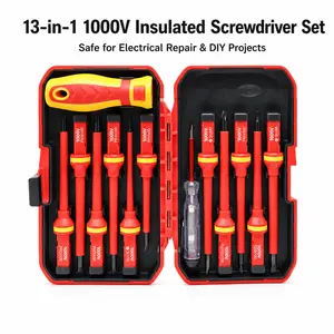 13-in-1 Insulated Screwdriver Set with Strong Magnetic Soft Handle for Home Electrician Hardware Tools kit outdoorfun