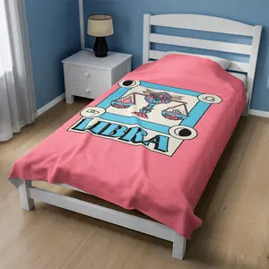 Libra Horoscope Soft Blanket - Soft Material, Ideal for Sleeping, Versatile Design, Comfortable for All Occasions