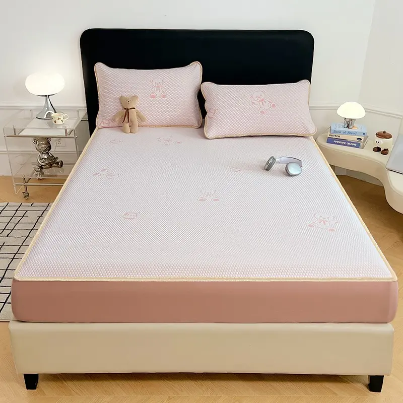 Cooling Ice Bean Bedspread, Washable Soft Air Conditioner Mat, Breathable Moisture-Wicking, Comfortable Skin-Friendly, Ideal for Ac Rooms