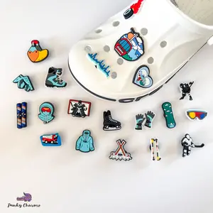 Funky Charmz Skiing Shoe Charms Pin Badge Decor Footwear Shoe Decoration