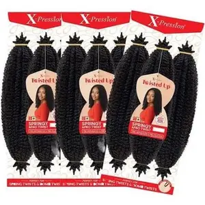 Outre X-pression Twisted Hair - Springy Afro Twist for Spring Twists & Bomb Twists - Perfect for Stylish and Durable Braids