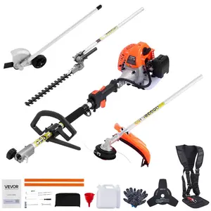 VEVOR Gas Hedge Trimmer, 2 Cycle Gas Power Handheld Hedge Trimmer, 4-in-1 26cc Weed Eater with Protective Gear Set, Includes Hedge and String Trimmer, Edger, Brush Cutter, for Trimming Shrubs Bushes