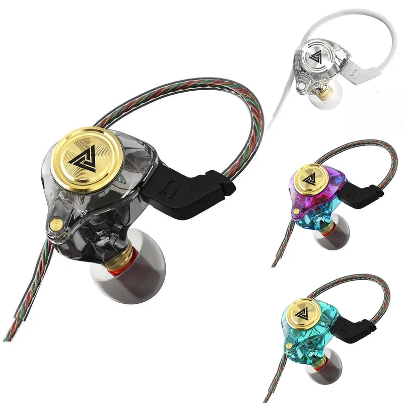 QKZ AK3 Wired Sports Gaming Earbuds - 8D HiFi Subwoofer Stereo 8D Sound Wired Headphones, Active Noise Canceling, Audibility Reduction, Built-in Mic, Compatible for Gym Workout, Active Noise Canceling Wired Headphones Deep Bass Earbuds High Performance Ea