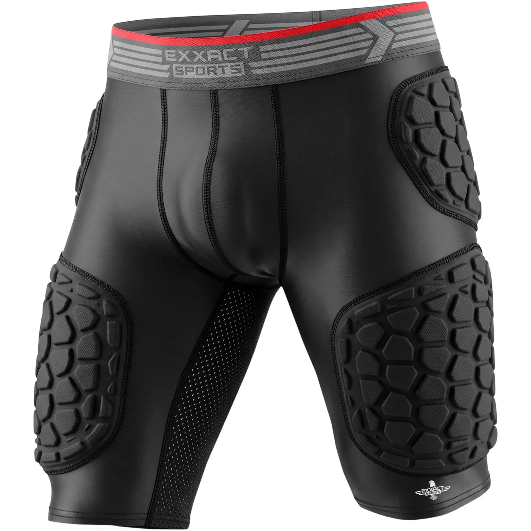 Elite 5-Pad Adult Football Girdle for Men with Cup Pocket, Padded Compression Shorts with Integrated Hip, Thigh, Tailbone Pads, Men's Girdle Football