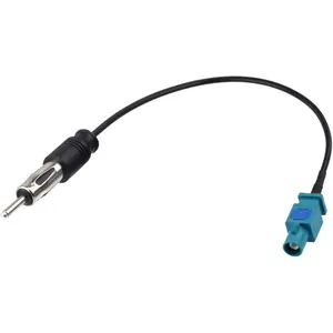 Universal Vehicle Car Stereo FM AM Radio Antenna Adapter Cable Fakra Z Male to DIN Plug Connector Cable 15cm 6 inch for Car Stereo Audio HD Radio Head Unit CD Media Player Receiver