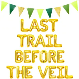 Gold Mountain Bachelorette Party Decorations Last Trail Before The Veil Banner Balloon Hiking Bachelorette Party Decorations Supplies Mountain Wedding Bridal Shower