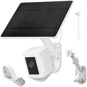 6W Solar Panel with Camera Mount for Ring Spotlight Cam Plus Pro Battery Ring Stick Up Cam Outdoor Cam Plus 2in1 Solar Charger Wall Mount