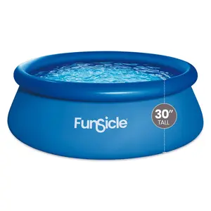 Funsicle 8' x 30" QuickSet Inflatable Ring Top Outdoor Above Ground Pool w/Pump