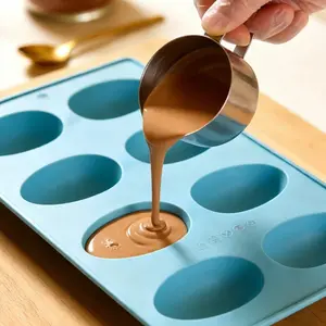 Easter Egg Silicone Molds Set, Food Grade Chocolate Mold, Non-Stick Cake Baking Tools, DIY Easter Candy Moulds, 8-Piece Creative Egg Shape