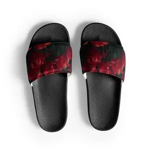 Onyx Women's Slides - Red Flowers, Comfortable Footwear for Girls, Ideal for Walking and Casual Wear