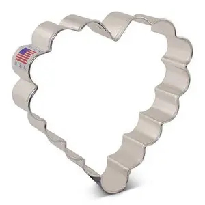 Scalloped Heart Cookie Cutter 4in