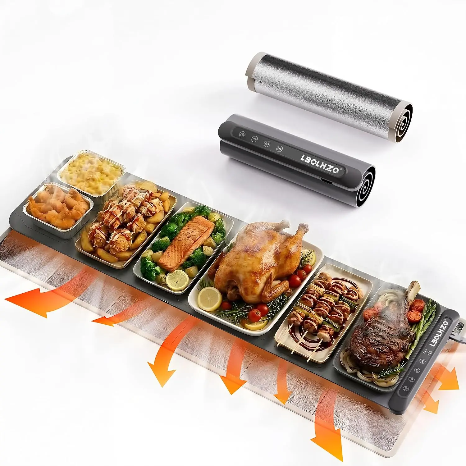 Warming Mat For Food Extra Long 43"x12" 600W Food Warming Mat Heat Resistant Pad,Chafing Dishes for Buffet 6 Temp 12 Hours,Child Lock,Food Warmers for Parties Buffet for Catering Gatherings