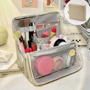 Storage Organizer，Makeup Bag, Stationery Organizer with partitions ,Office Desktop Bags, MultiPurpose Vertical Standing Oxford Cloth Toiletry Bags,Portable Large Capacity Cosmetic Bag