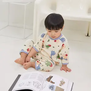 BabyRabbit Big Dino Three-Quarter Sleeve Set baby toddler Boys' Cotton-Fleece
