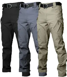 HOMUG Men’s 3-Pack Lightweight Casual Work Pants & Tactical Hiking Pants feature durable multifunctional pockets and a straight-leg design, ideal for spring and summer wear. Belt not included.