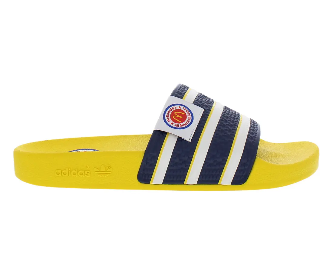 Adidas Adilette Mens Slip-On Slides, 3-Stripe Sport Slipper with Contoured Footbed, Lightweight Comfort Footwear, Flipflop, Walking Shoes
