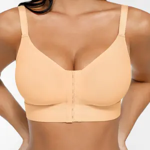 FeelinGirl Wireless Bra Front Closure for Women Everyday Bras Post Surgery Bras Shapewear Top Comfortable Fabric Womenswear Fits Smooth