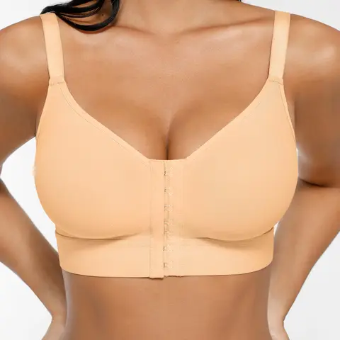 FeelinGirl Wireless Bra Front Closure for Women Everyday Bras Shapewear Top Comfortable Fabric Womenswear Fits Smooth