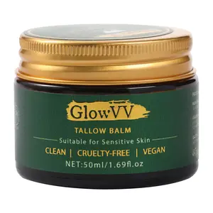 GlowVV Tallow Balm for Sensitive Skin - Vegan, Cruelty-Free, Hydrating Face Moisturizer with Beef Tallow & Honey, 50ml