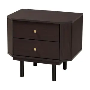 Baxton Studio Norwood Black and Espresso BrownWood End Table