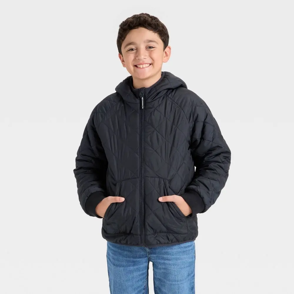 Boys' Hooded Reversible Puffer - Cat & Jack Boys' Hooded Reversible Puffer - Cat & Jack