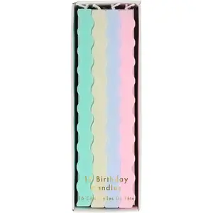 Pastel Wavy Candles (Pack of 16)
