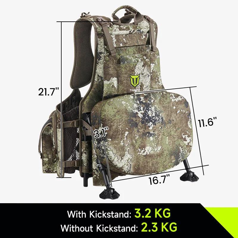 【Early Bird Deal】TideWe StrutBack Turkey Camo Vest with Kickstand Adjustable