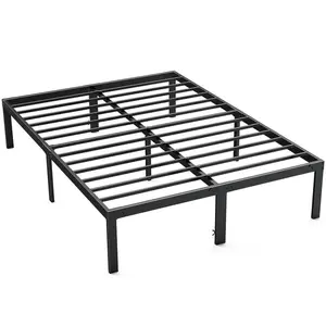 【Black Friday】Heavy Duty Metal Platform Bed Frames with Storage Space Under Frame, 14 Inches, Sturdy Steel Slat Support, No Box Spring Needed