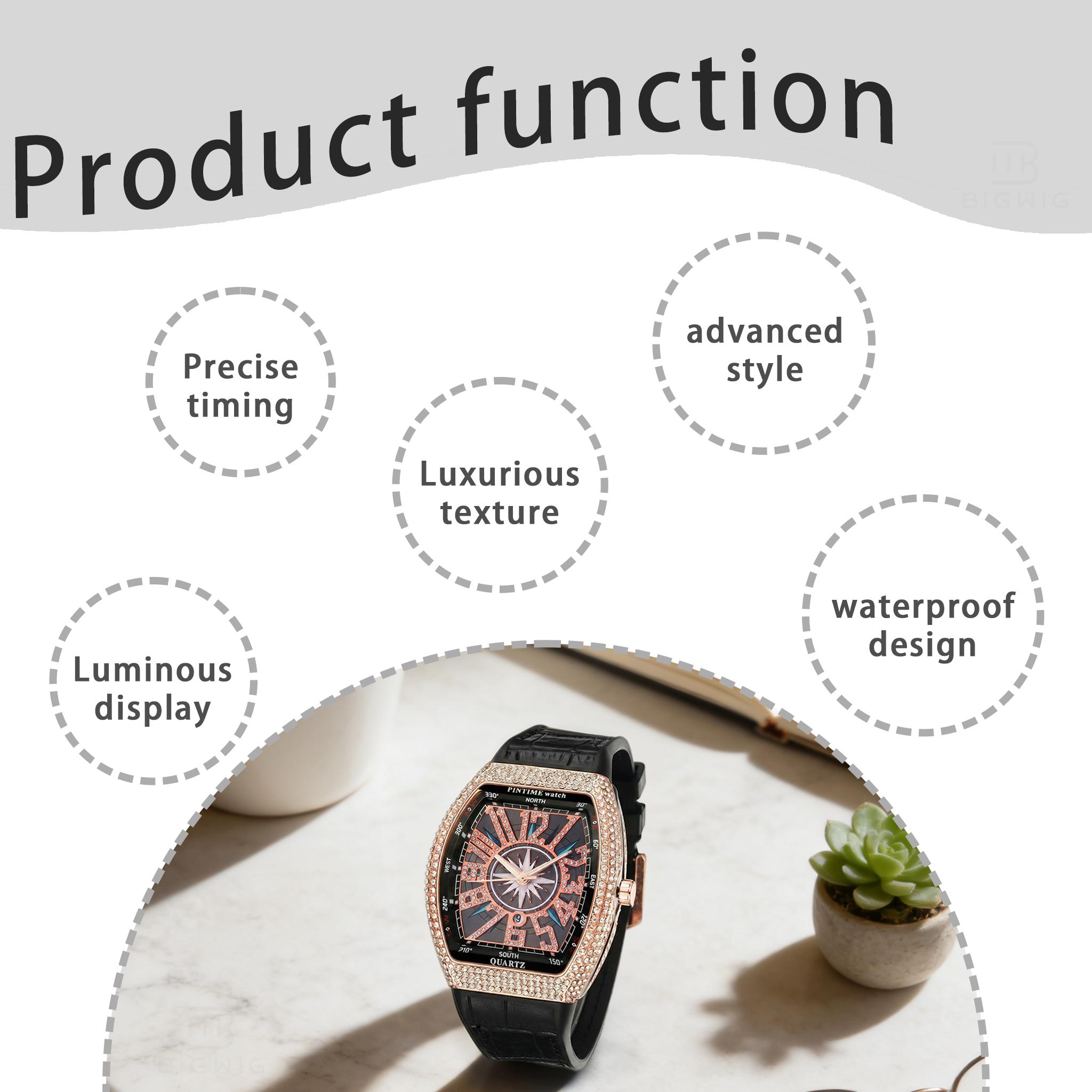 Luxury Rhinestone Decorated Quartz Watch New Style Fashionable Elegant Square Dial Analog Watch For Men & Women Trendy Watch For Daily Life With Box