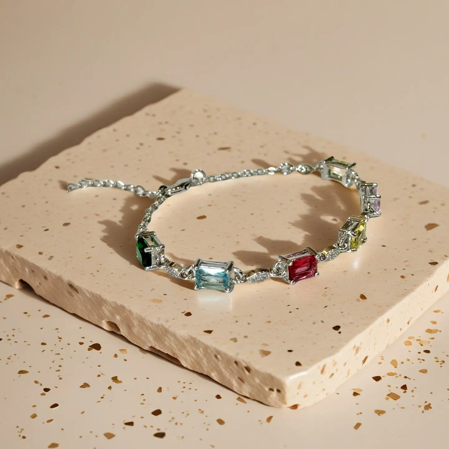 Colored Gemstone Candy Bracelet
