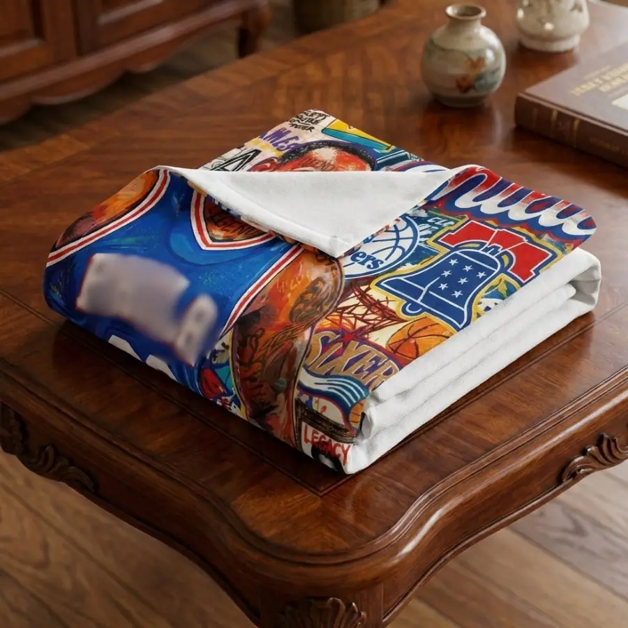 Graphic Art Throw Blanket, Soft Cozy Fleece Blanket for Sofa Bed, Colorful Room Decor Gift