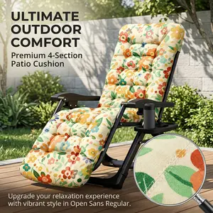 Waterproof Sun Lounger Cushion Only Replacement Lounger Cushions Pad for Sunloungers 100% Cotton Thick 167x53x10 cm Outdoor Garden Rattan Recliner Relaxer Chair Cushions, Daisy