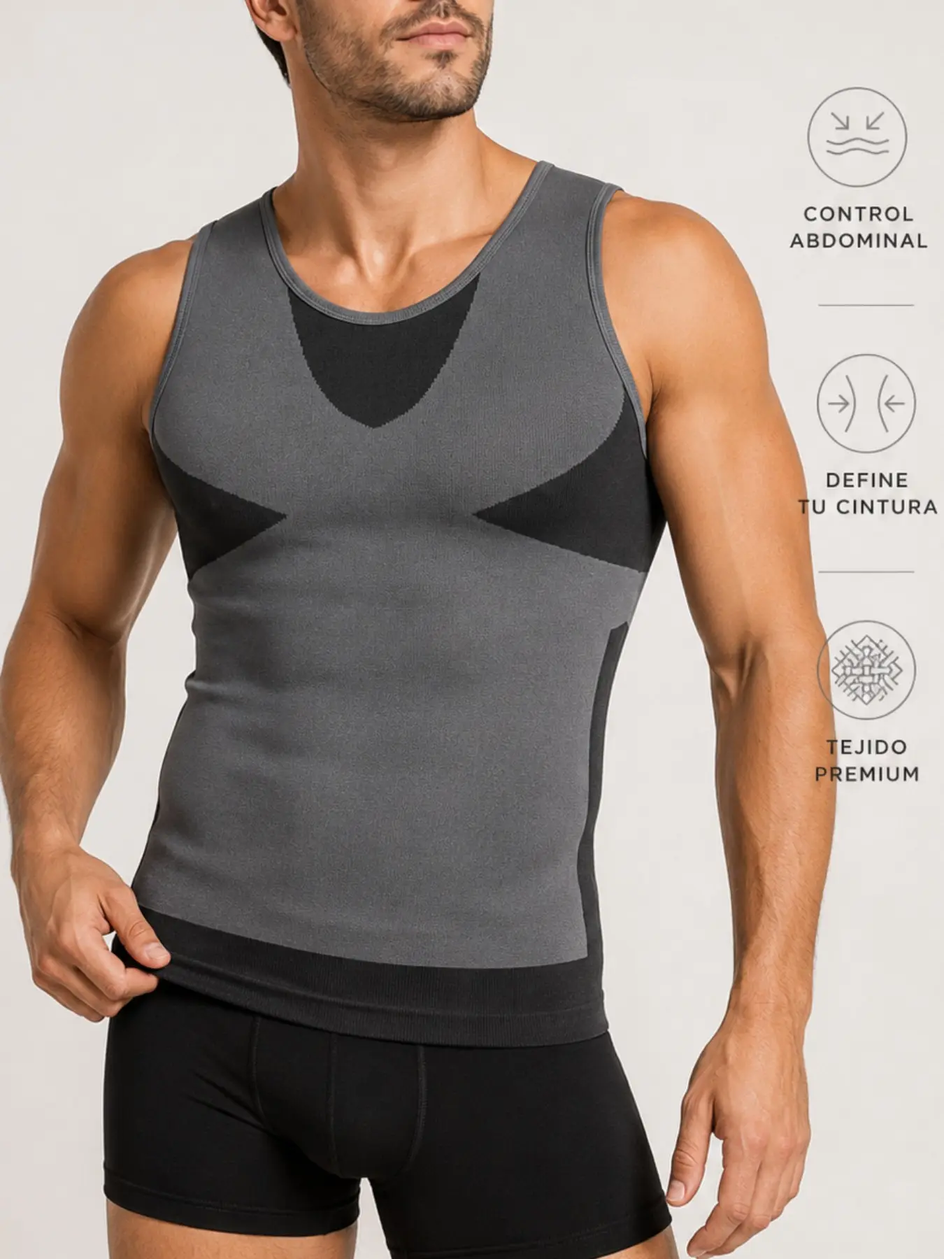 1 Count Men's Firm Control Shapewear Tank Top, Slimming Tummy Waist Trainer Vest, Compression Workout Undershirt, Breathable Stretch Body Shaper, Posture Correction Shirt, Versatile For Gym, Fitness, Office, Daily Life & Special Occasions