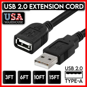 New High-Speed USB to USB Extension Cable USB 2.0 Adapter Extender Cable Cord Male/Female