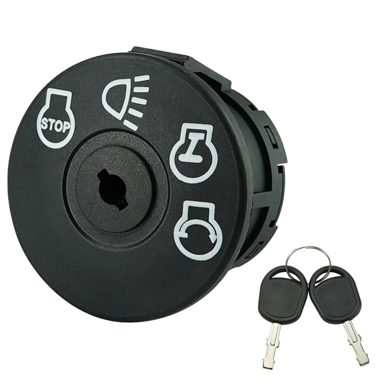 7-Terminal 4-Position 4-Way Ignition Switch with 2 Keys, Compatible with Husqvarna YTH1542XP YTH1848XP LTH1342 LTH1342A, Craftsman, John Deere, MTD, Murray Lawn Tractor, Fits 175566,175442,163968,532175566,925-1741,GY20074,94762,94762max, Black