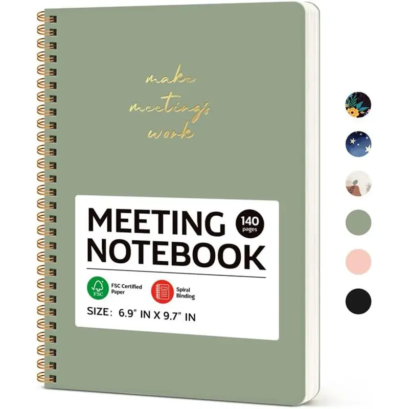 Meeting Notebook for Work Organization - Work notebook with action items, Meeting Minutes Planner Notebook, Perfect Office Supplies for Men & Women